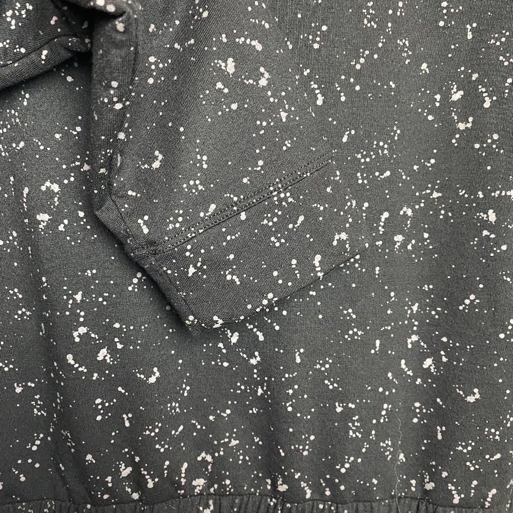 dip Womenʻs Long Sleeve Black w/ Grey Splatter Sweater Top w/ Elastic Hem Large - Picture 5 of 6